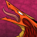 the legend of jamie roberts lgbtq genderqueer pirate adventure fantasy comic. The cover for chapter 5 features a dragon with orange horns and red scales roaring into the cosmic force of The Way.