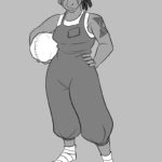 bonus material for the legend of jamie roberts lgbtq genderqueer pirate adventure sketch of black woman baker rendered in grayscale