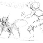 bonus material for the legend of jamie roberts lgbtq genderqueer pirate adventure sketch of fox spirit and genderqueer pirate 2016