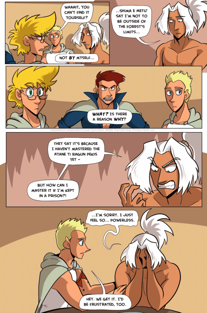 In this comic page of The Legend of Jamie Roberts, Odinon tells the gang exactly why he wants them to seek Ranki's sword.